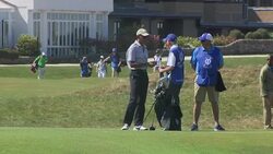 Barack Obama playing golf at St Andrews News Clip