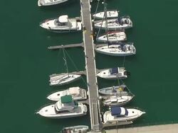 WS AERIAL ZI View of Cascais marina / Lisbon, Portugal Stock Footage