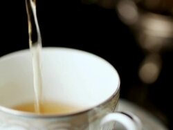 ECU R/F Cup filling with black tea / Seoul, South Korea Stock Footage