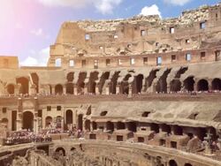 Inside the Coliseum of Rome Stock Footage