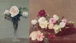 Flowers and Fruit - Henri Fantin-Latour Stock Footage