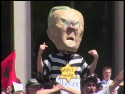 The showdown over Arizona's immigration law played out in court and on Phoenix's sun-splashed streets on Thursday, as the state sought to reinstate key parts of the measure and angry protesters chanted that they refused to "live in fear." News Clip