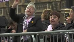 Westminster Women's Day Protest on Budget Day News Clip