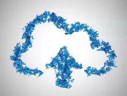 Cloud Computing Upload Symbol made by Blue Butterflies - Alpha Stock Footage