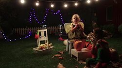 Halloween in our backyard Stock Footage