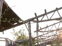 MS PAN Graffiti on Collapsed building / Brandenburg, Germany    Stock Footage