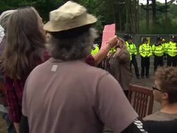 Protesters and police at Balcombe fracking site News Clip