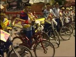 WRAP Pro-Tibet demo at Olympic torch site, effigies burned, Pakistan FM News Clip