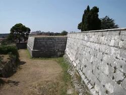 Walls of the Venetian fortress of Pula Stock Footage