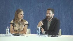 INTERVIEW - Pablo Larrain on why he made a film on Jacqueline Kennedy Onassis at 'Jackie' Press Conference Press - 73rd Venice Film Festival at Palazzo del Cinema on September 07, 2016 in Venice, Italy. Stock Footage