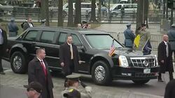 Donald Trump motorcade en route to White House News Clip