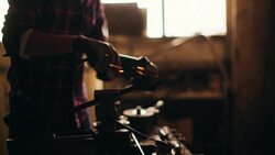 Repairman using a grinder Stock Footage