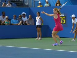 Female Tennis Player Hitting A Ball Stock Footage