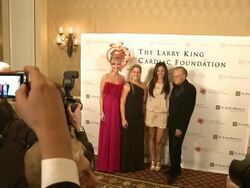 Shawn King, guest, Sara Evans and Larry King at 18th Annual Larry King Cardiac Foundation Gala Stock Footage