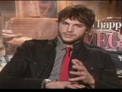 Ashton Kutcher and Cameron Diaz Interview Stock Footage