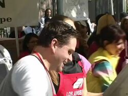 2004 Thanksgiving Meal For The Homeless Stock Footage