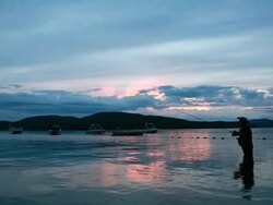 HD video of Fly-Fishing at Sunset Stock Footage