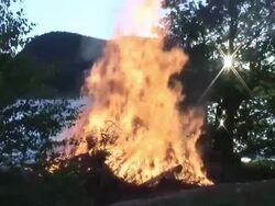 Large bonfire on the beach. Stock Footage