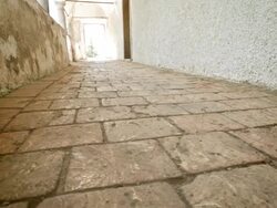 HD DOLLY: Castle Open Corridor Stock Footage