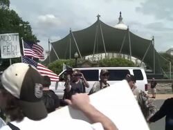 Operation American Spring Participants Argue with the Police while Marching to the US Capitol Building Stock Footage