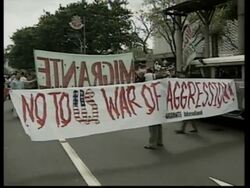 Anti-war protest by former migrant workers to Iraq News Clip