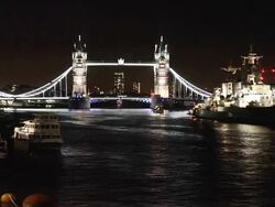 HD: Tower Bridge At Night Stock Footage