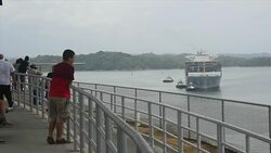 CLEAN : Hong Kong ship biggest ever to pass through Panama Canal News Clip