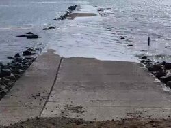 High tide scene at Tando port beach Stock Footage