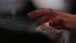 Woman playing piano close up shoot Stock Footage