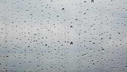 Raindrops trickle down a pane of glass. Stock Footage