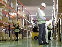 People Working In The Warehouse Stock Footage