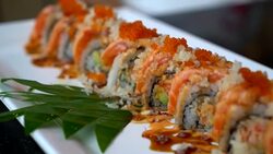 salmon sushi rolls - japanese food Stock Footage
