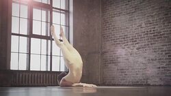 Young Woman Doing Yoga Meditation and Stretching Exercises Stock Footage