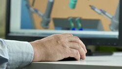 CU Engineer Examining A Plan For The Mould Stock Footage