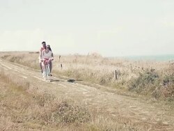 Couple with bike Stock Footage