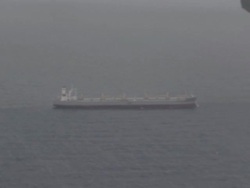 Aerials of A Whale tanker near Gulf Oil spill. Stock Footage