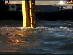 Dredging Sediment Mud From Under Water (Close Up) Stock Footage