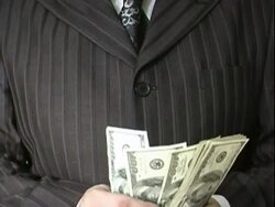 Businessmen counting money hundred dollar bills Stock Footage