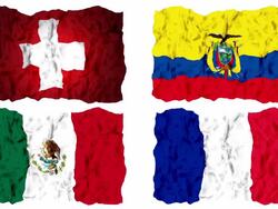 Brazil world cup 2014 group E flags Stock Footage