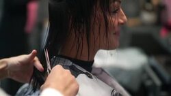 Woman at hairdressing salon. Stock Footage