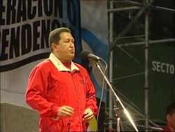 AP cover of President Chavez at 'anti-imperialist' rally News Clip