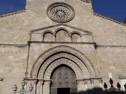 San Francesco d'Assisi church, view of the faÃƒÂ§ade with the Gothic rose window, Palermo, Sicily Stock Footage
