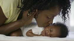 Mother with her newborn baby boy. Stock Footage