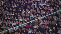 Parliament chief Kim Yong Nam attends annual Arirang mass games News Clip