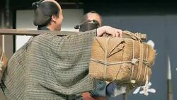 Slow motion shot of people in Edo town. Stock Footage