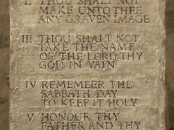 Ten Commandments on Stone tablets Stock Footage