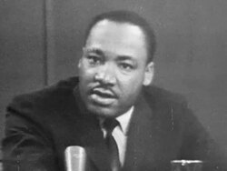 MLK speaking about non violent protesting Stock Footage
