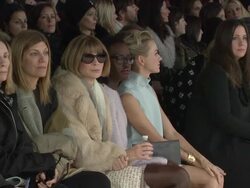 Anna Wintour, Lupita Nyong'o, and Naomi Watts - Calvin Klein - Fall 2014 Mercedes-Benz Fashion Week Stock Footage