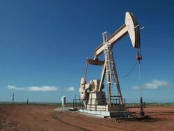 MS Shot of Oil wells on Bakken deposit / New Town, North Dakota, United States Stock Footage