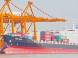 Busy Working at Bangkok Shipyard Time Lapse for logistic Stock Footage